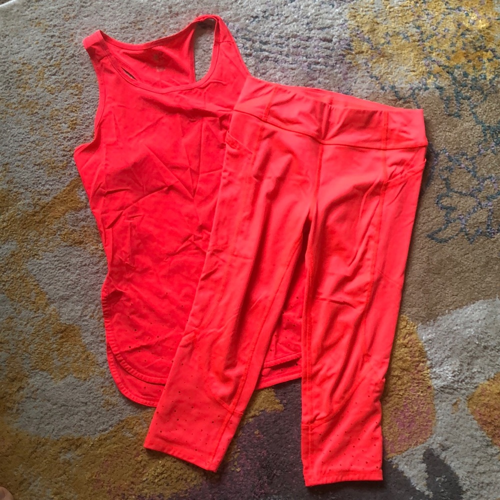 Bright Pink Orange Workout Set (13)
